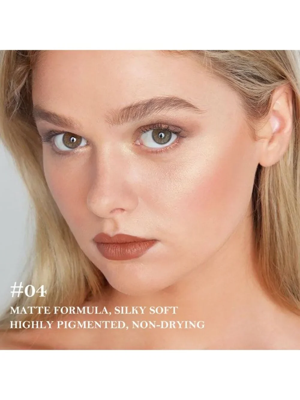 1Pcs-G16# Antique Rose Shimmery Metallic Cone-Tip Glitter Lipstick And Lip Liner